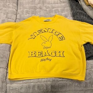 PLAYBOY Bright Yellow Venice Beach Crewneck
